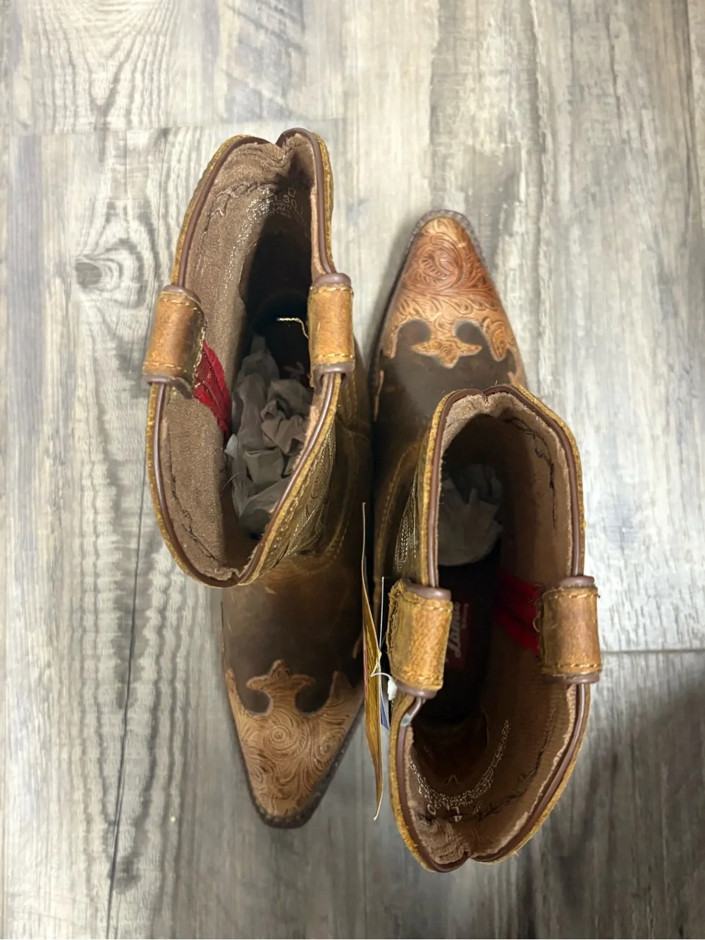 Tony Lama Brown Kids Western Pull-On Boots